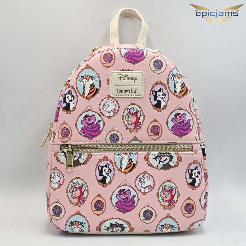 Loungefly Disney Cats Portrait Mini Backpack New